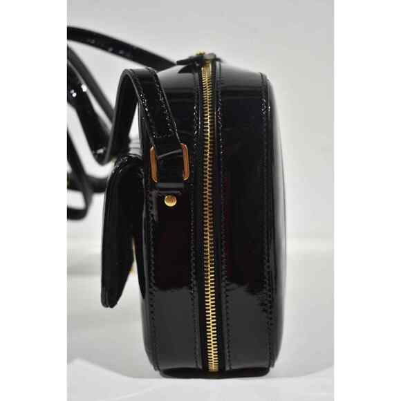 Saint Laurent YSL Vicky Monogram Black Patent Leather Gold Crossbody Camera Bag - Picture 9 of 12